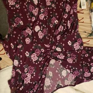 Nice Pink and Purple Flower Blouse